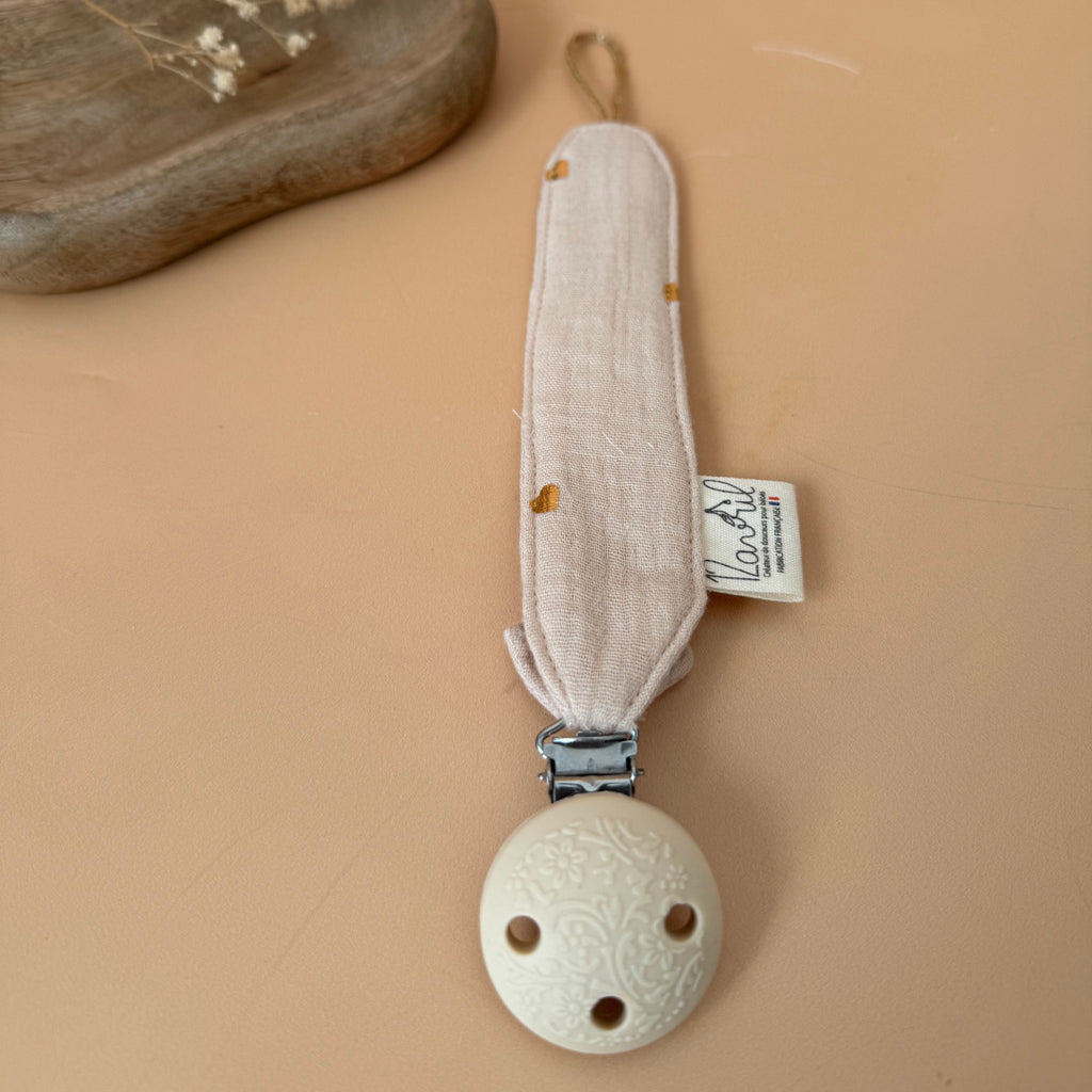 Attache tétine personnalisée en gaze de coton - Motifs naturels