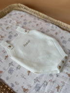 Barboteuse bébé en maille personnalisée Écrue