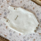 Barboteuse bébé en maille personnalisée Écrue
