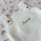Barboteuse bébé en maille personnalisée Écrue