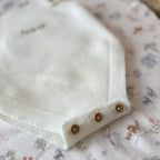 Barboteuse bébé en maille personnalisée Écrue