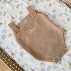 Barboteuse bébé en maille personnalisée Moka