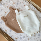 Barboteuse bébé en maille personnalisée Moka