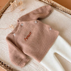 Brassière de naissance personnalisée en tricot - Couleur Moka