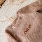 Brassière de naissance personnalisée en tricot - Couleur Moka