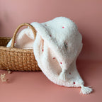 Couverture Spéciale Bébé d'Hiver - Double sherpa coeurs brodsé rose fuschia