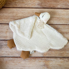 Doudou Oie gaze de coton et fourrure extra douce - 12avril