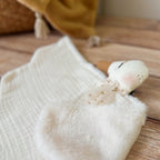 Doudou Oie gaze de coton et fourrure extra douce - 12avril