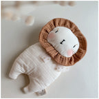 doudou lion en gaze de coton