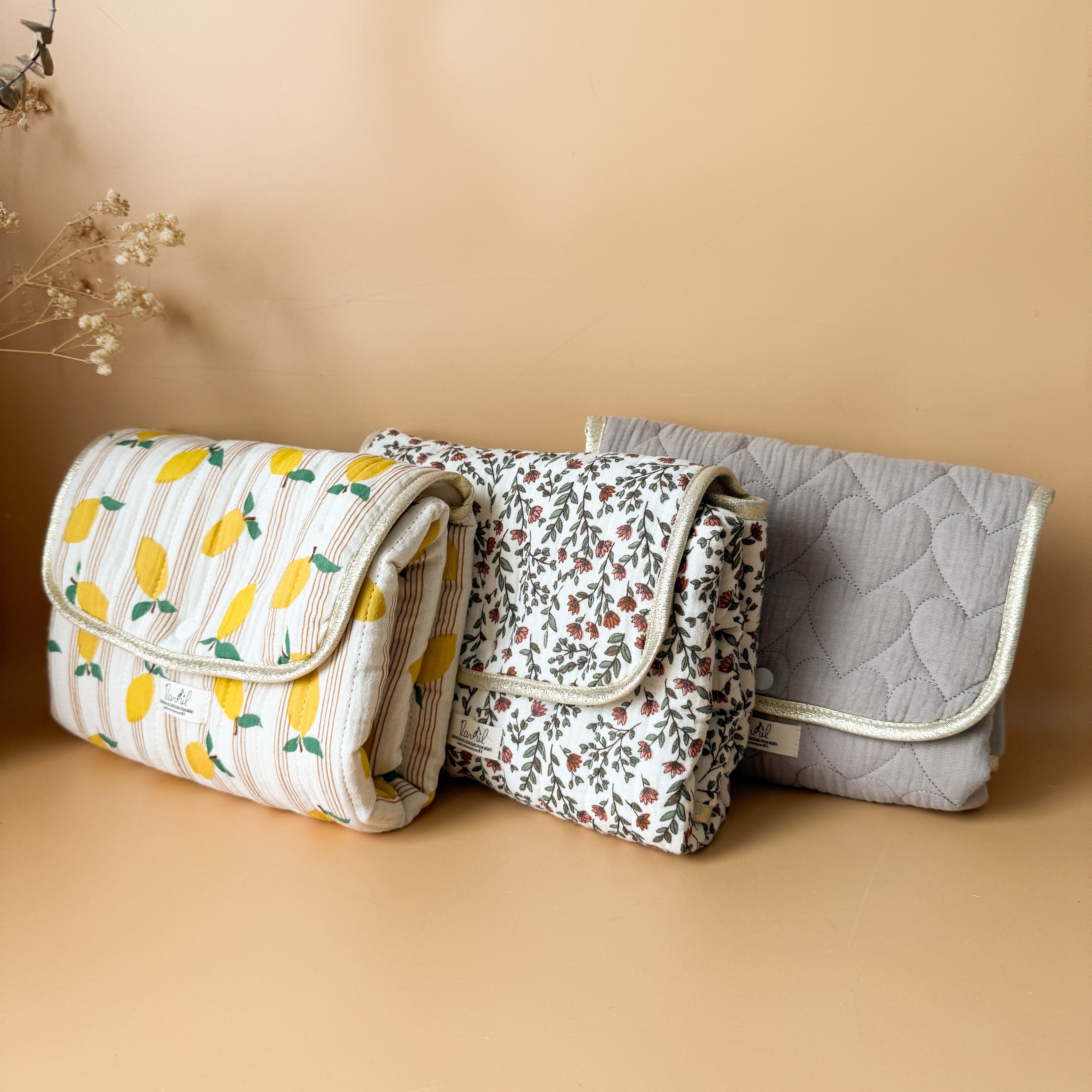 Matelas à langer nomade - Motif Fleuri