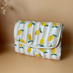 Matelas à langer nomade - Motif Citrons matelassés
