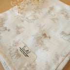 Maxi lange en gaze de coton - Motif Toile de Jouy Biche