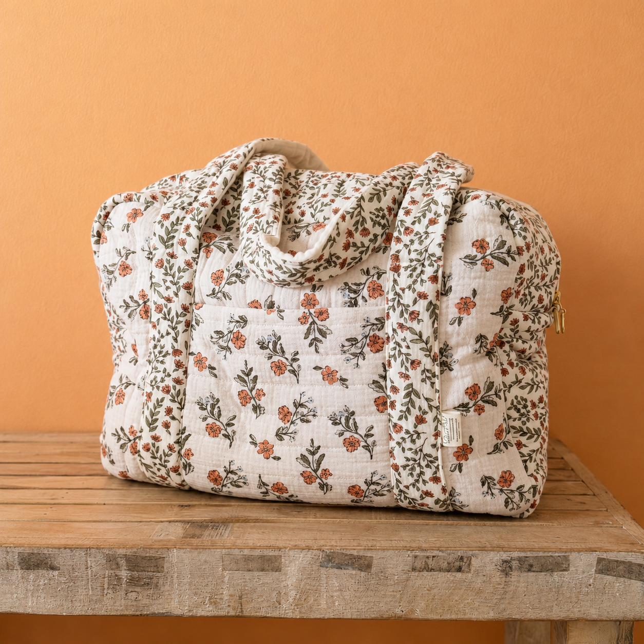 Sac à langer personnalisé – Matelassé motif Fleuri