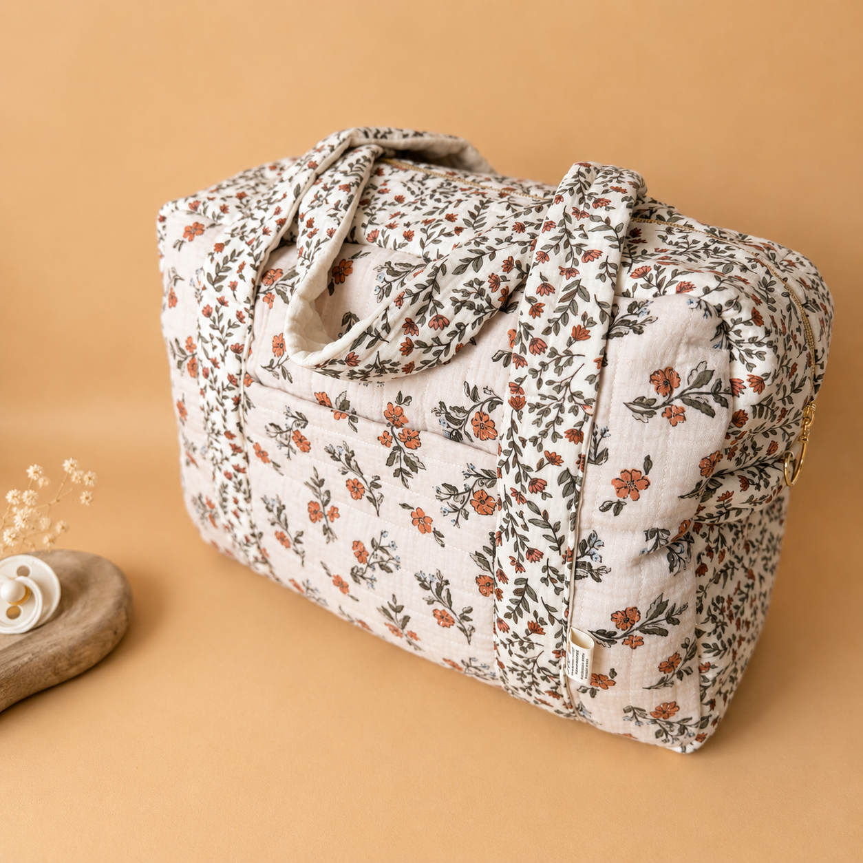 Sac à langer personnalisé – Matelassé motif Fleuri