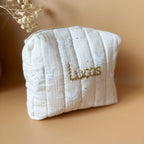 Trousse de toilette matelassée -  Motif Oies Blanches