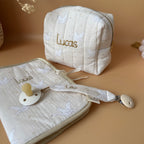 Trousse de toilette matelassée -  Motif Oies Blanches