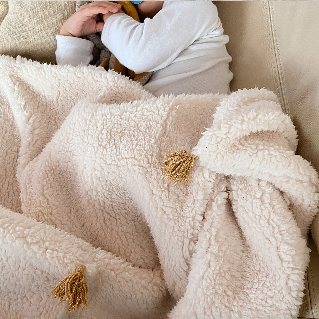 Couverture spéciale bébé d’hiver très chaude - double fourrure esprit mouton