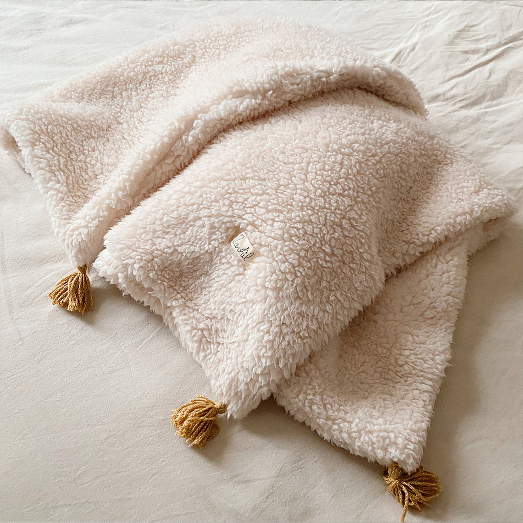 Couverture spéciale bébé d’hiver très chaude - double fourrure esprit mouton