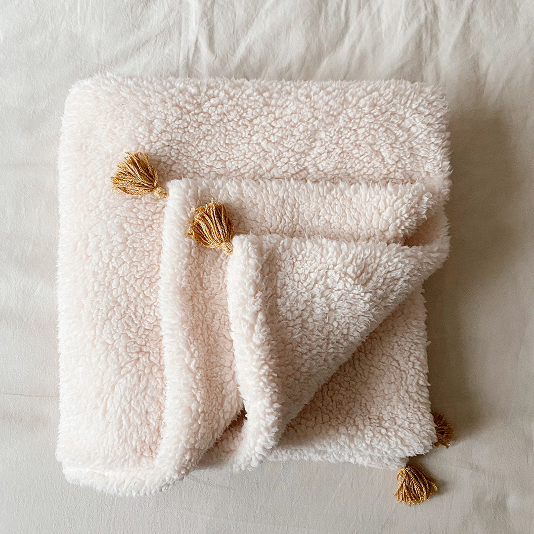 Couverture spéciale bébé d’hiver très chaude - double fourrure esprit mouton