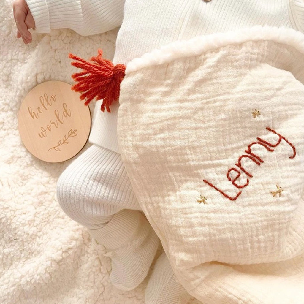 couverture de naissance personnalisée made in france