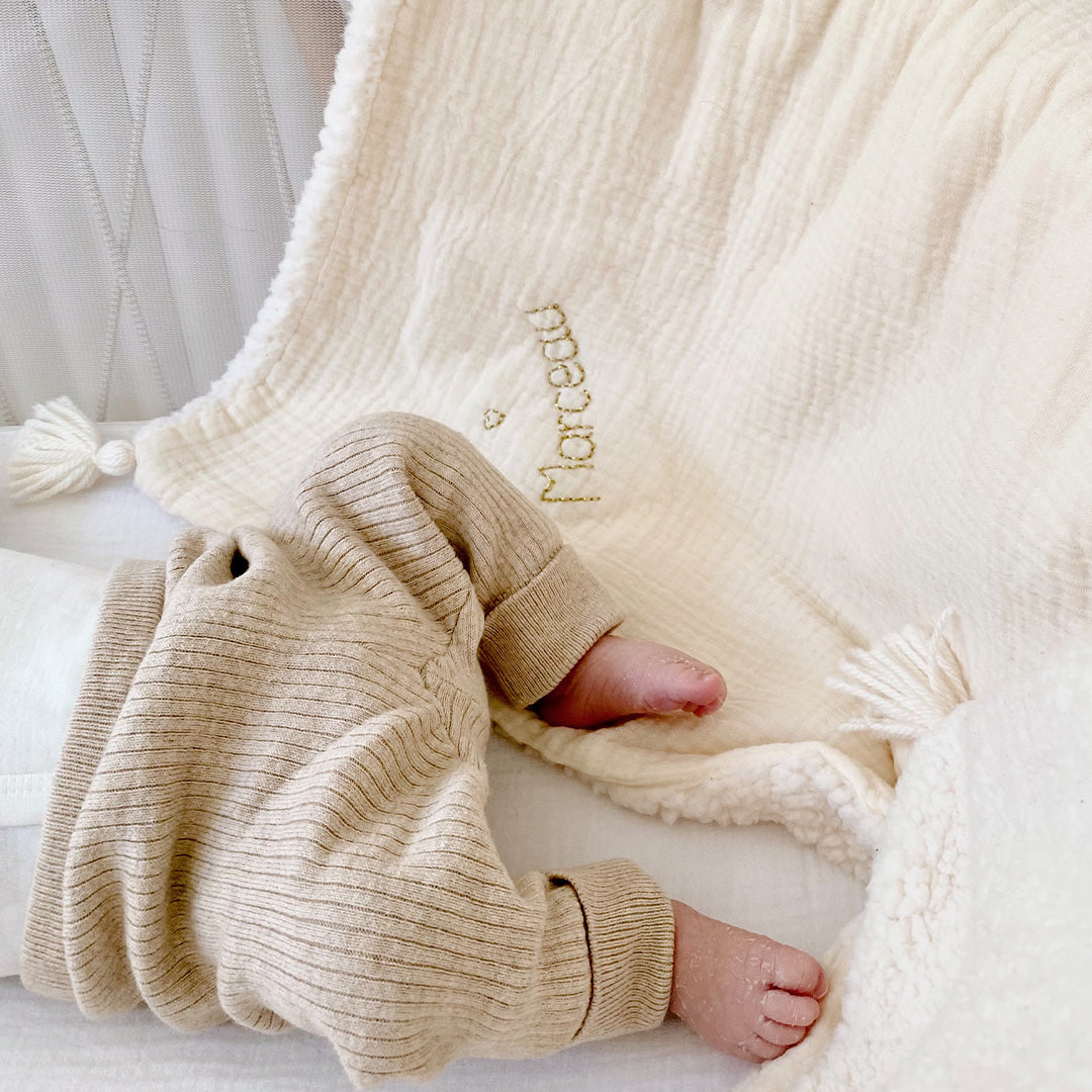couverture de naissance personnalisée made in france