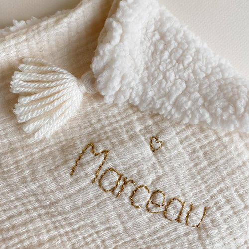 couverture de naissance personnalisée made in france