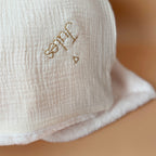 Couverture Chaude - Gaze de coton unie / Fausse fourrure écrue