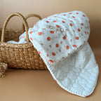 Couverture d'été unie en gaze de coton 100% matelassée ♡ - Motif fraises cerises