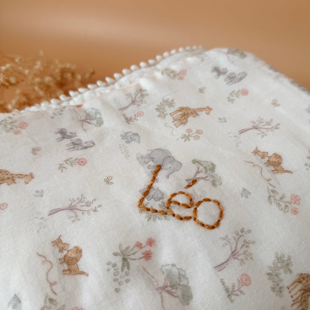Couverture d’été en gaze 100% coton matelassé ♡ - Motif jungle