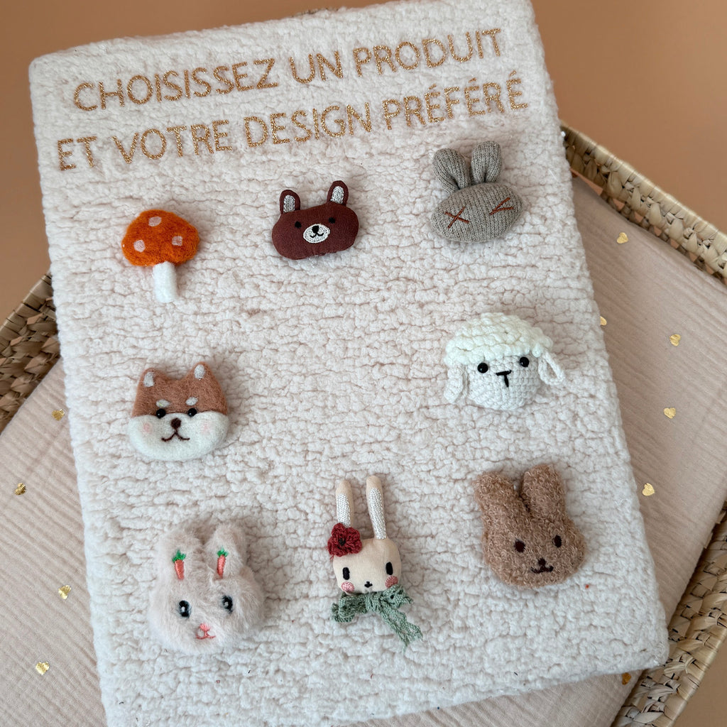 Trousse de toilette Sherpa Écru - Motifs au choix