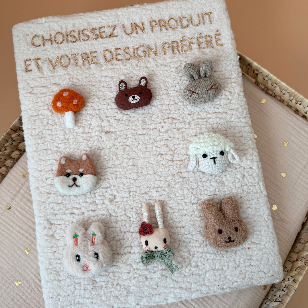 Trousse de toilette Sherpa Écru - Motifs au choix