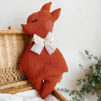 Doudou Madame Bichette Terracotta - Triple gaze de coton brodé à la main