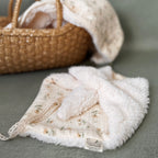 Doudou Lange Sherpa écru - Motif Fleuri vintage
