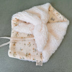 Doudou Lange Sherpa écru - Motif Fleuri vintage