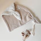 Doudou Lange Charly - Fausse fourrure et triple gaze de coton
