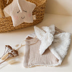 Doudou Lange Charly - Fausse fourrure et triple gaze de coton