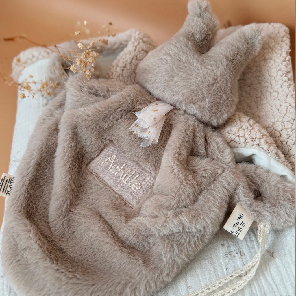 Doudou Lange Lapin Agathe - fausse fourrure extra douce