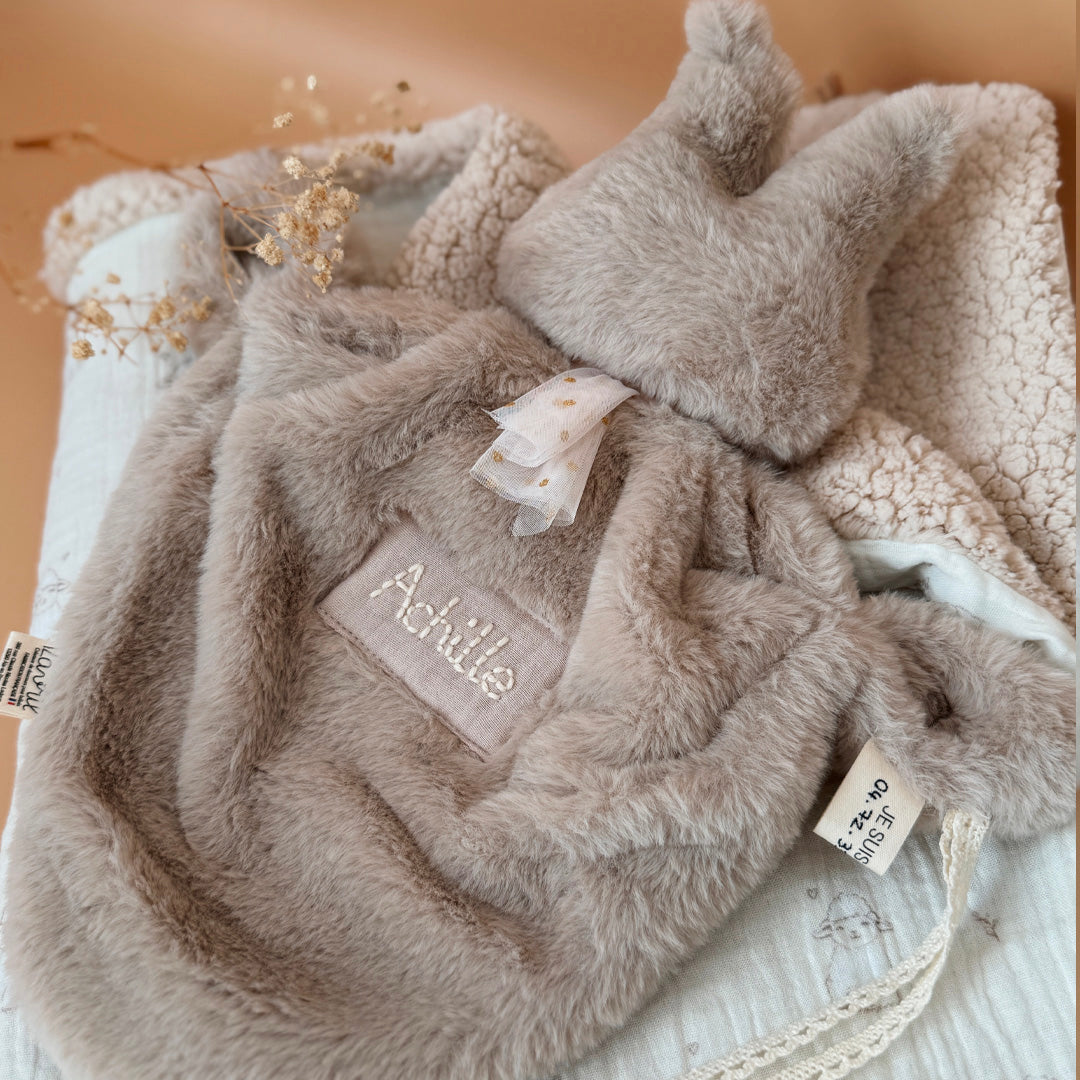 Doudou Lange Lapin Agathe - fausse fourrure extra douce