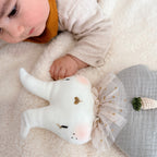 doudou lapin personnalisé en gaze de coton