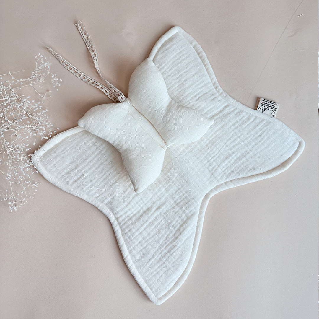 Doudou Lange Papillon - 100% gaze de coton, brodé à la main