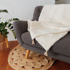 couverture XXL 100% fait main écru