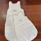 Gigoteuse Chaude Hiver Sherpa et Gaze de Coton Écrue - Dentelle broderie anglaise