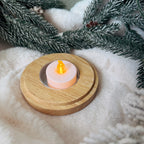 Photophore en Céramique avec Bougie LED – La Petite Crèche de Noël Lumineuse