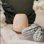 Photophore en Céramique avec Bougie LED – La Petite Crèche de Noël Lumineuse