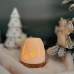 Photophore en Céramique avec Bougie LED – La Petite Crèche de Noël Lumineuse