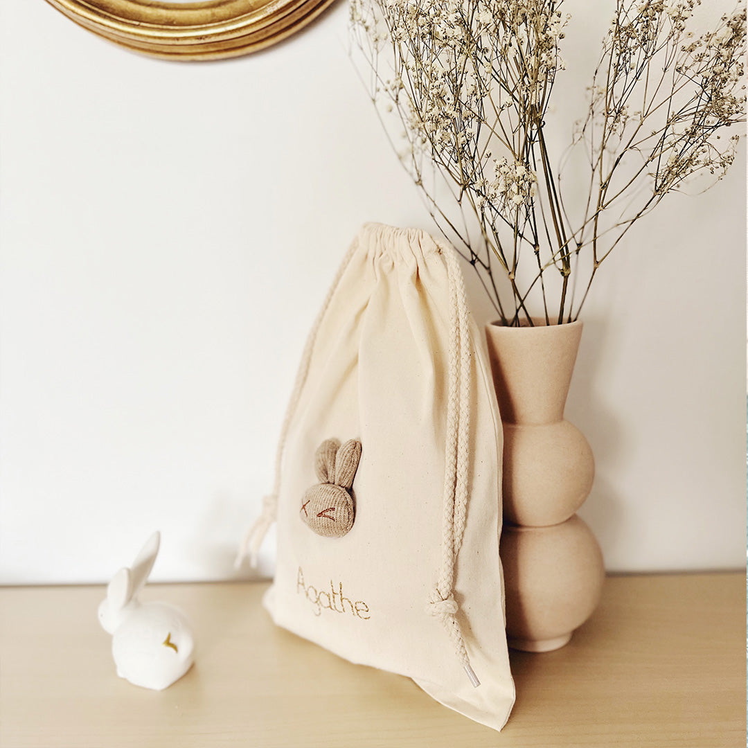 Pochon de naissance Lapin Grège