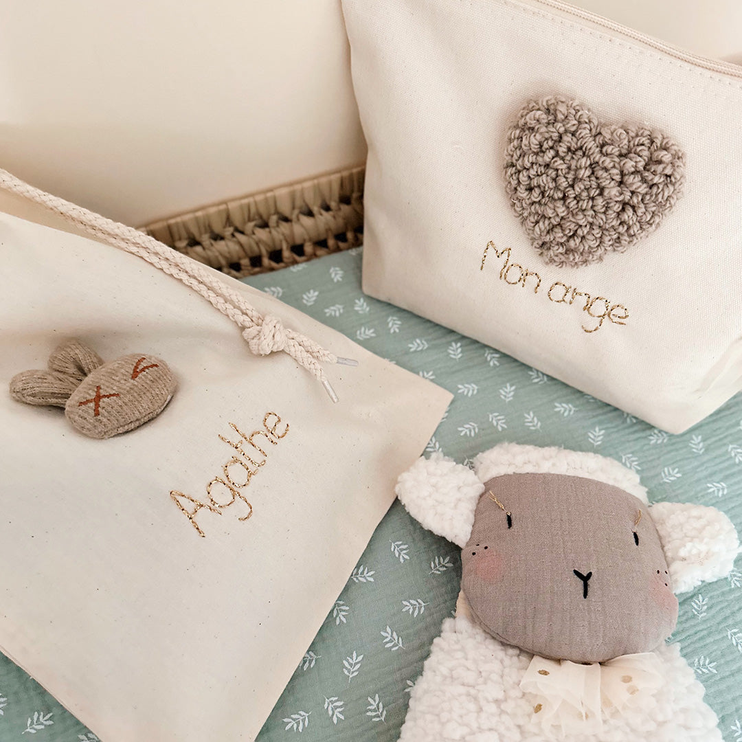 Pochon de naissance Lapin Grège