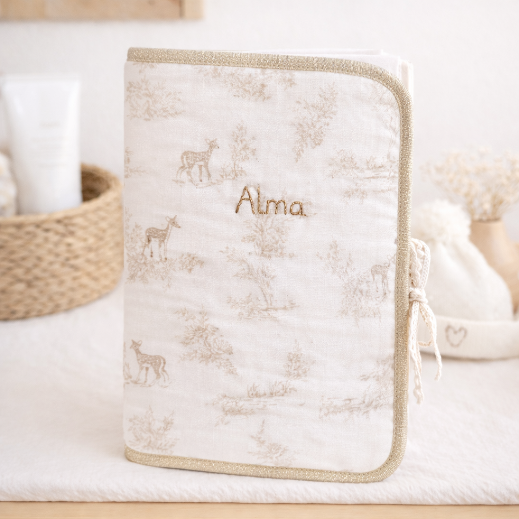 Protège carnet de santé personnalisé - Motif Biches