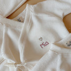 Nouveau pyjama de naissance en velours côtelé écru