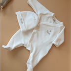 Nouveau pyjama de naissance en velours côtelé écru